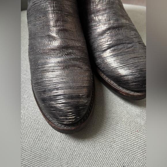 FRYE | leather Demi zip bootie in pewter | size 9 - Picture 3 of 9